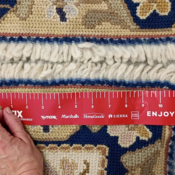 Floral Patterned Handwoven Woolen Tapestry Rugs, Vintage - Picture 12 of 13